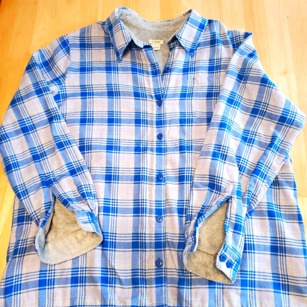 L.L.Bean flannel sherpa lined men's xl